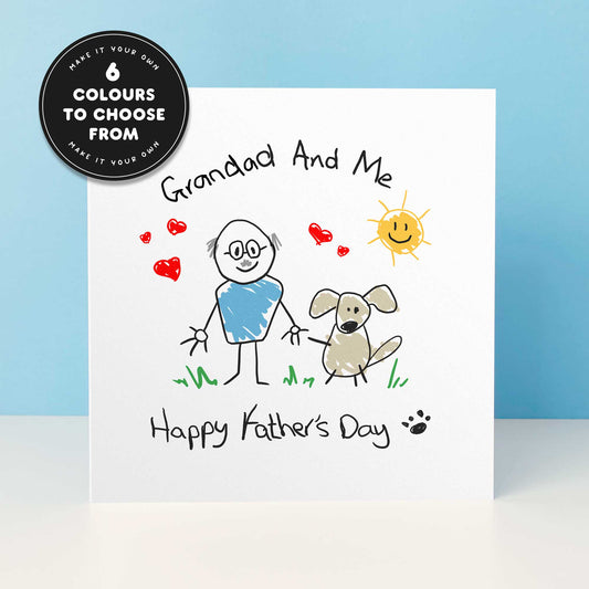 Dog Grandad & Me Fathers Day Card