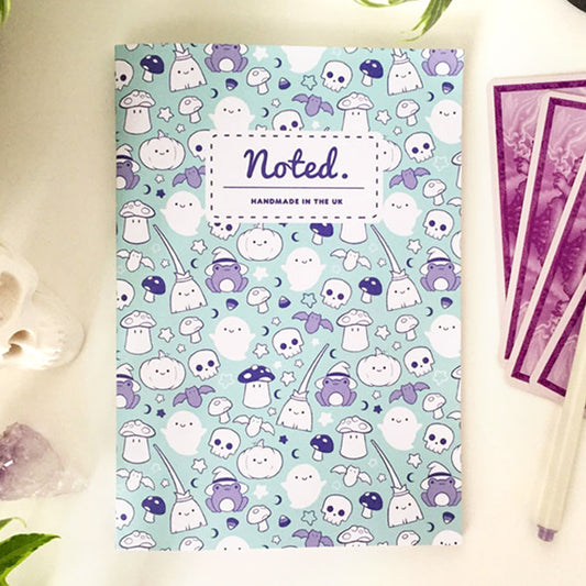 Pastel Goth Notebook – Cute Ghosts & Mushrooms