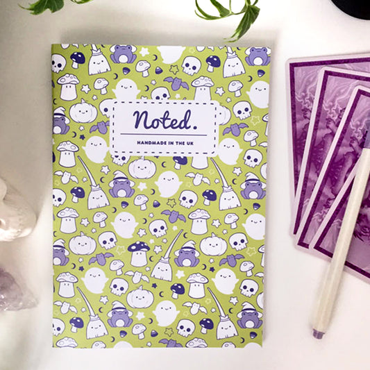 Creepy Cute Halloween Notebook - Kawaii Ghosts & Pumpkins