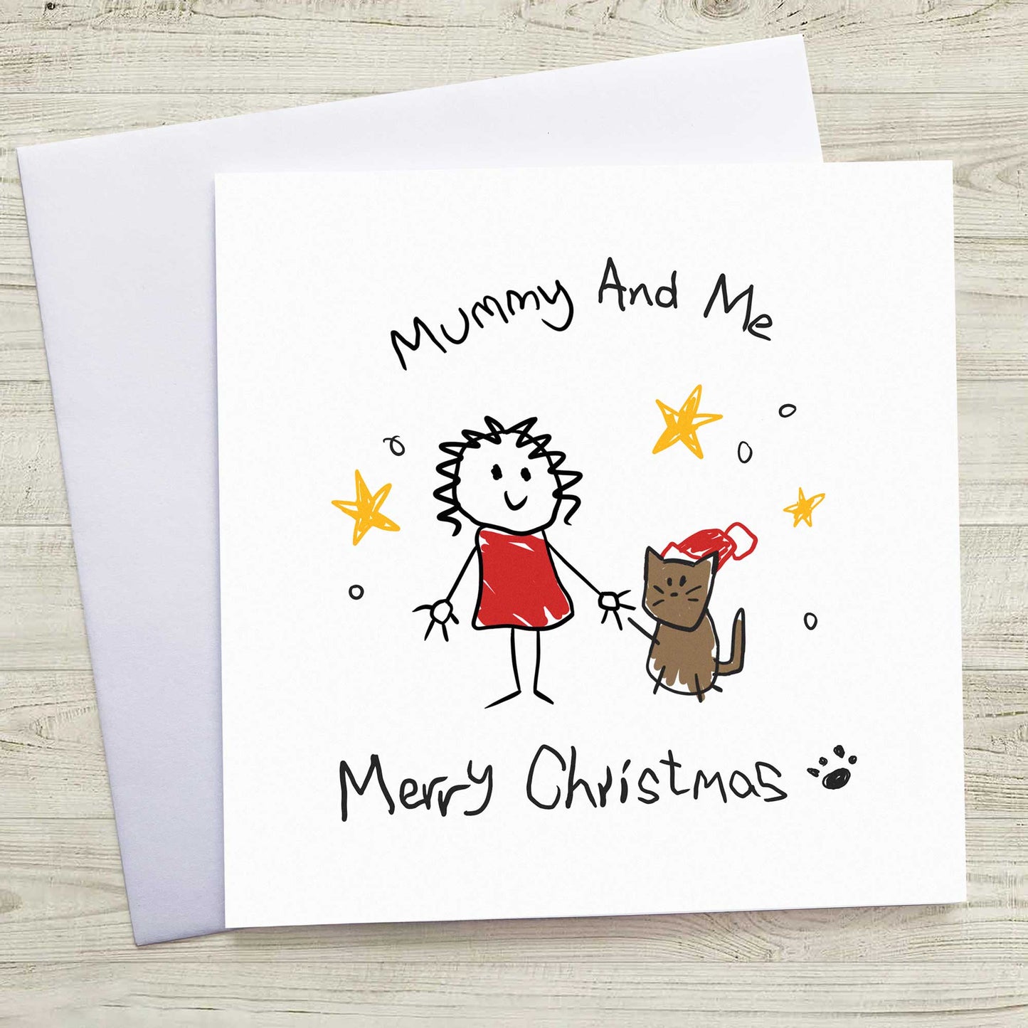 Personalised Cat Christmas Card – Mummy and Me from the Cat