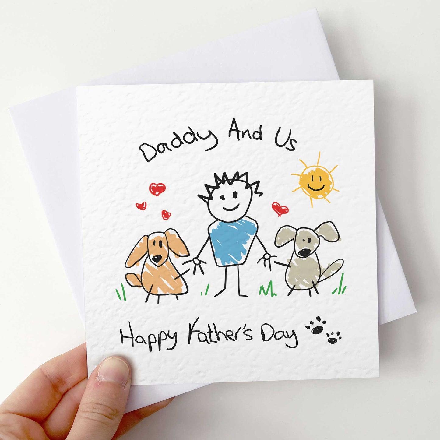 Personalised Fathers Day Card from Pets – Daddy and Us