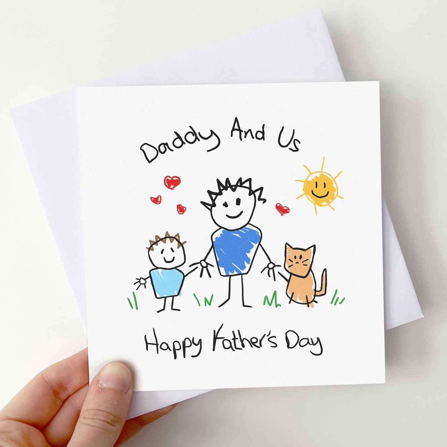 Daddy & Us Father's Day Card From Child And Pet