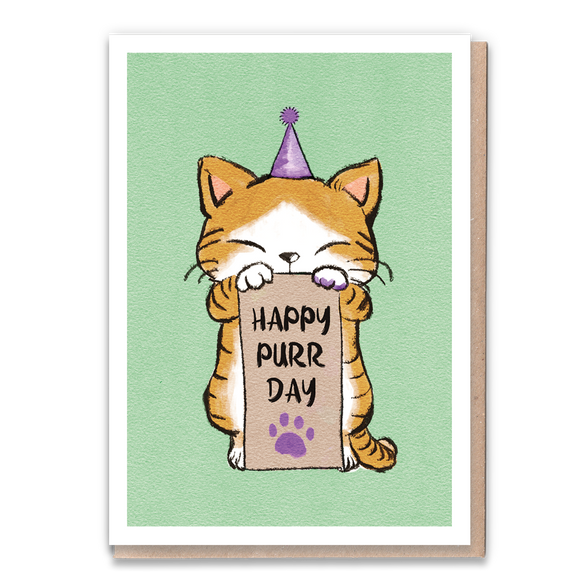 Cat-themed birthday card with 