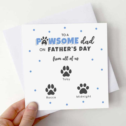 Grandad Father's Day Card from Pets – Personalised Paw Prints