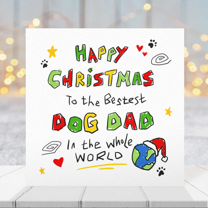 Best Dog Dad Christmas Card - Festive World
