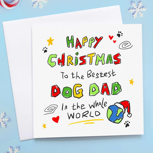 Best Dog Dad Christmas Card - Festive World