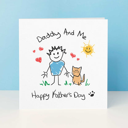 Cat Daddy & Me Fathers Day Card From The Cat