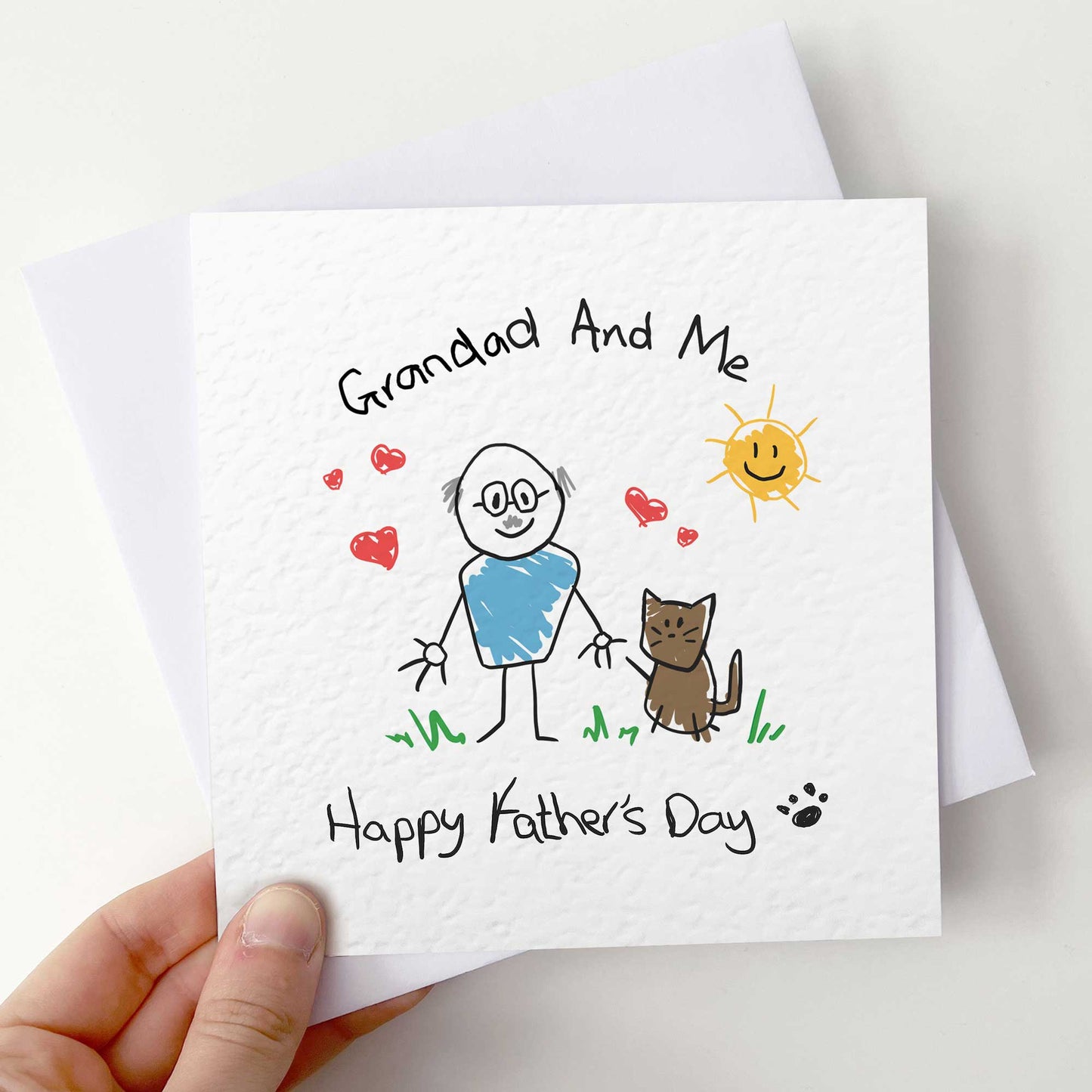 Cat Grandad & Me Fathers Day Card