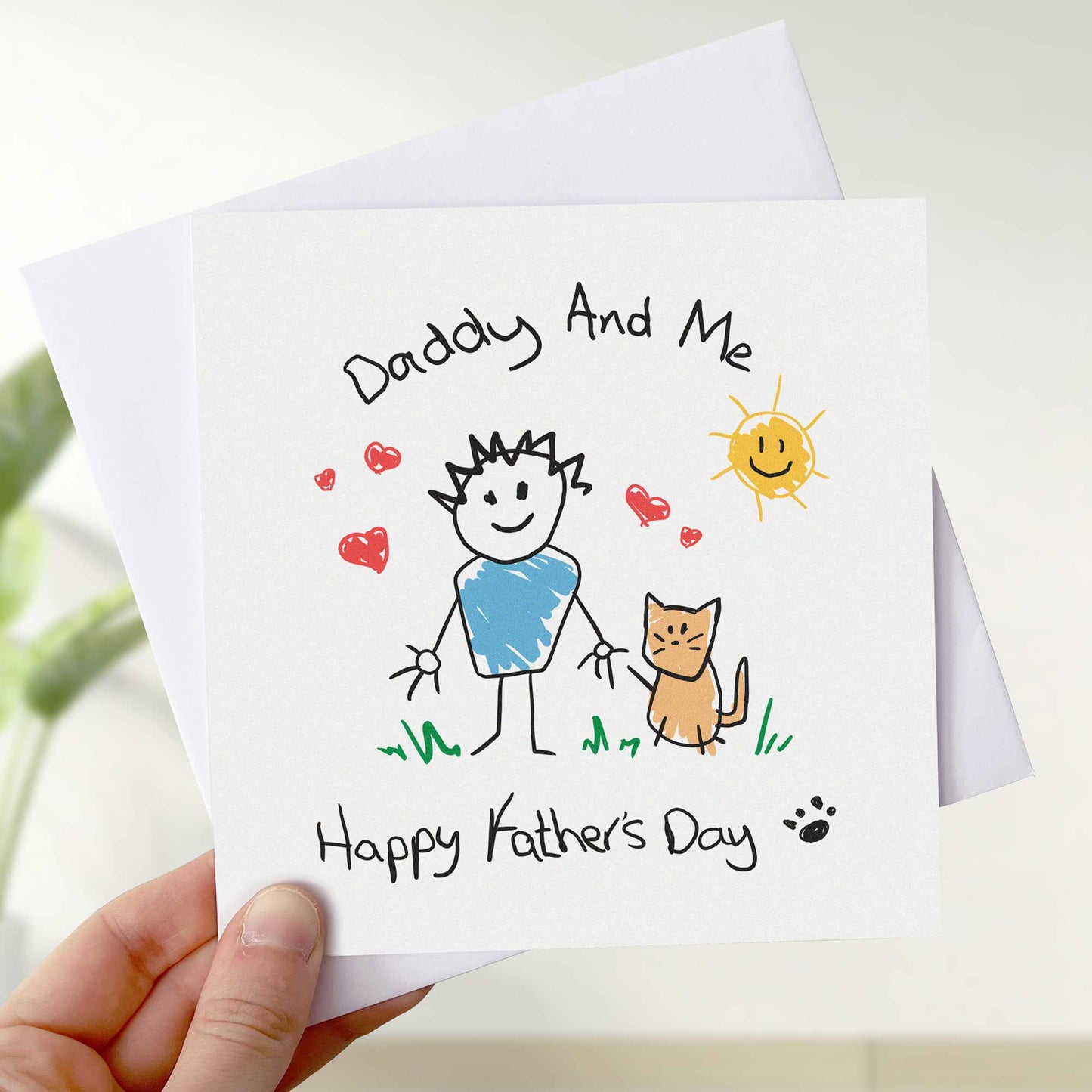 Cat Grandad & Me Fathers Day Card