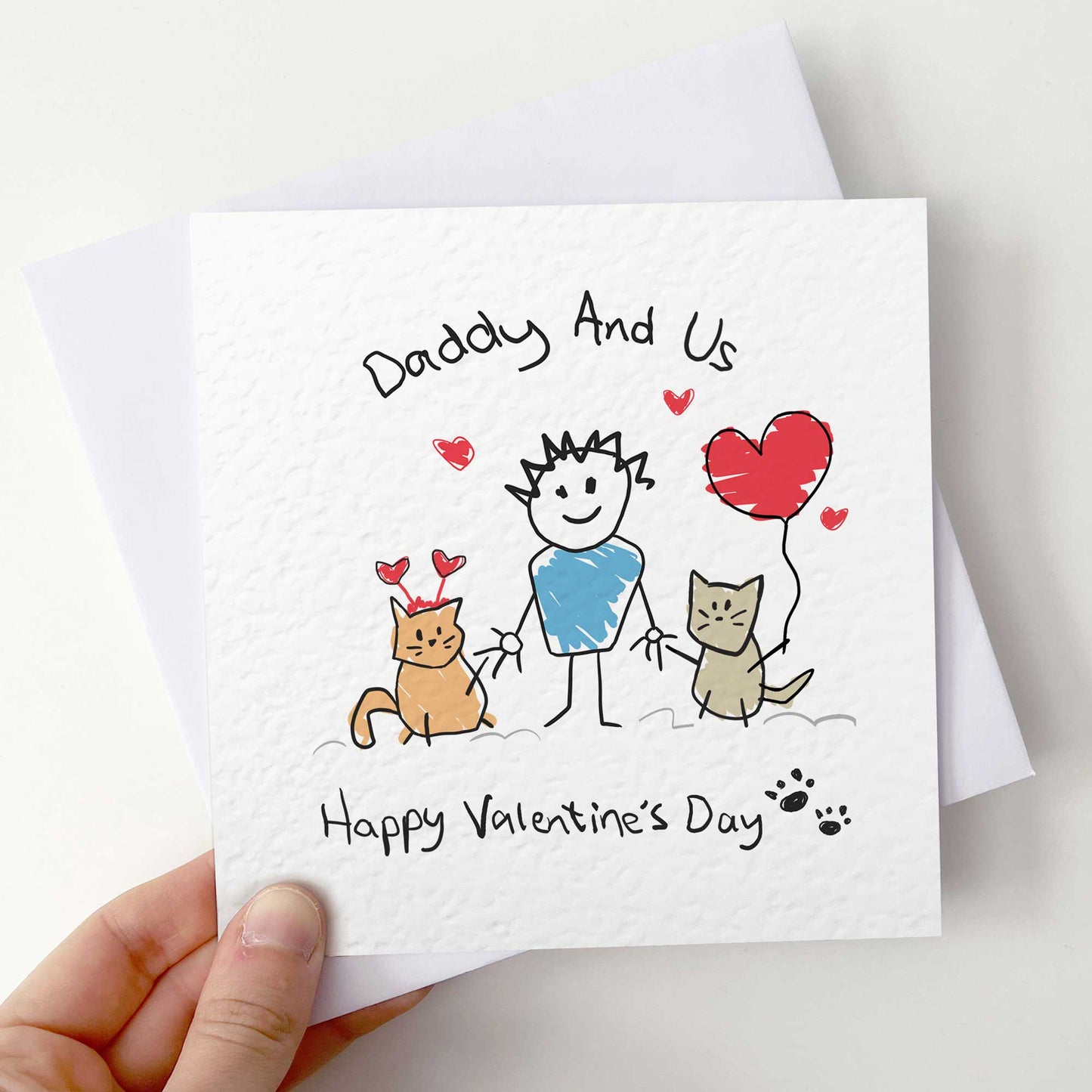 Dad Valentines Card From Pets – Personalised Daddy & Us Design