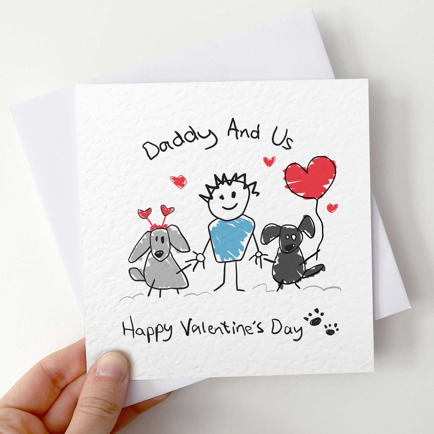 Dad Valentines Card From Pets – Personalised Daddy & Us Design