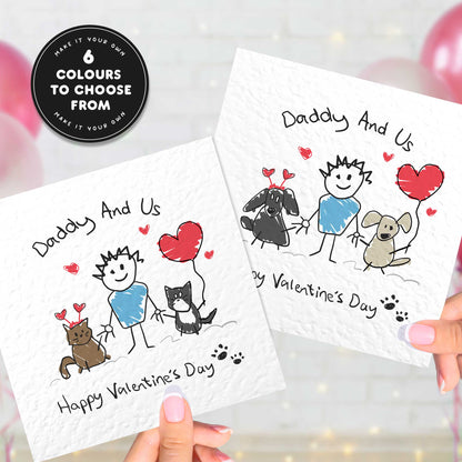 Dad Valentines Card From Pets – Personalised Daddy & Us Design