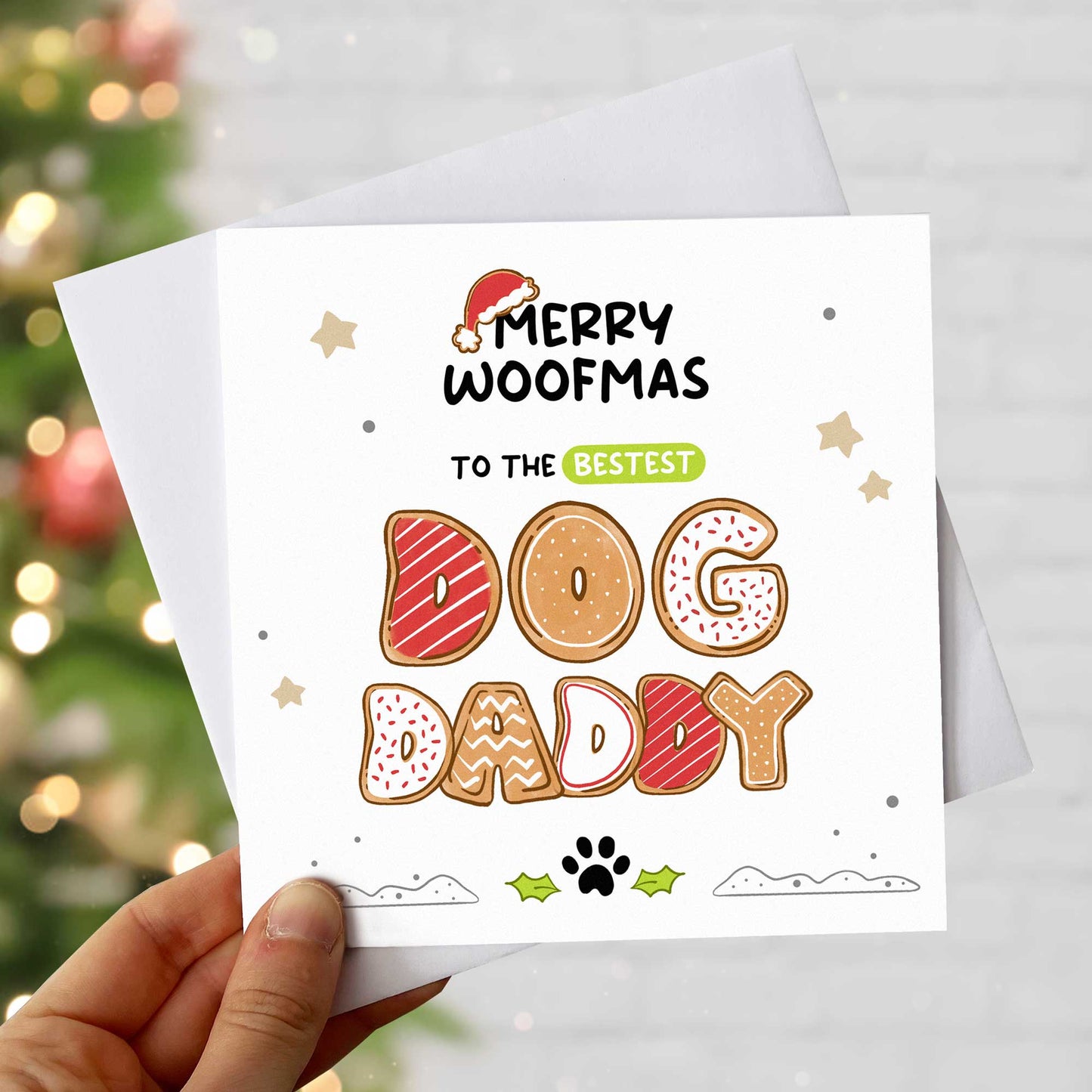 Merry Woofmas Dog Daddy Christmas Card