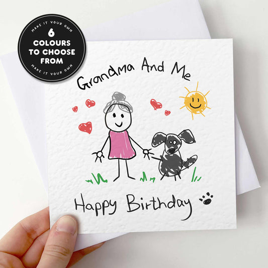 Dog Grandma & Me Birthday Card - From The Dog to Grandma