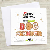 Merry Woofmas Dog Grandma Christmas Card