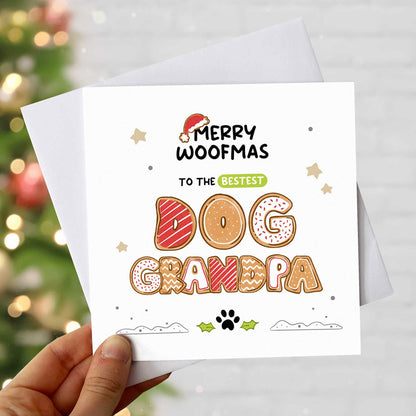 Merry Woofmas Dog Grandpa Christmas Card