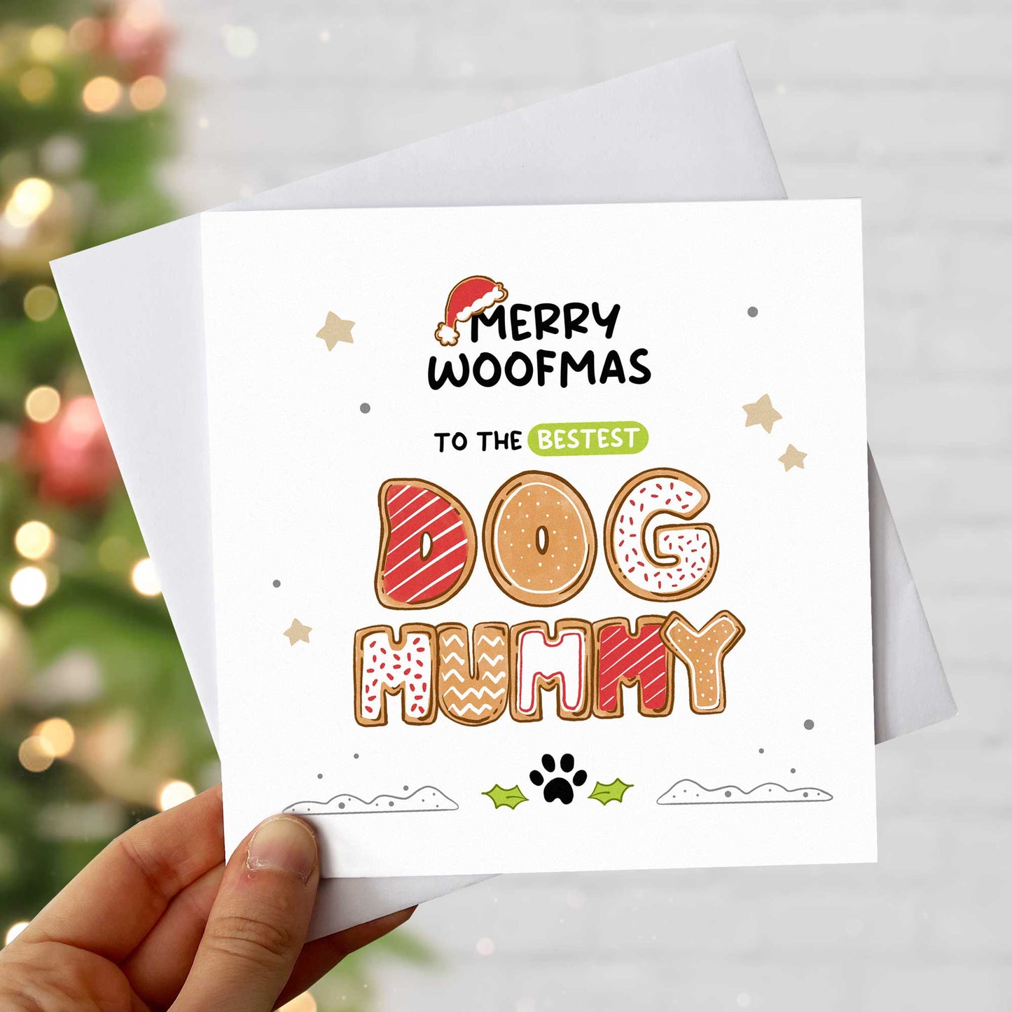 Merry Woofmas Dog Mummy Christmas Card