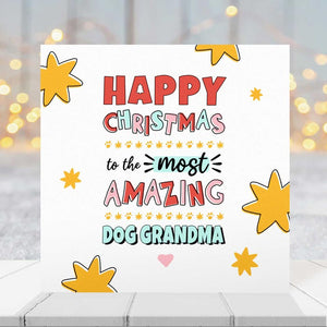 Amazing Dog Grandma Christmas Card