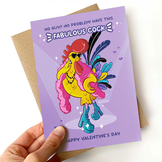 Humorous Valentine's card featuring a play on words for singles.
