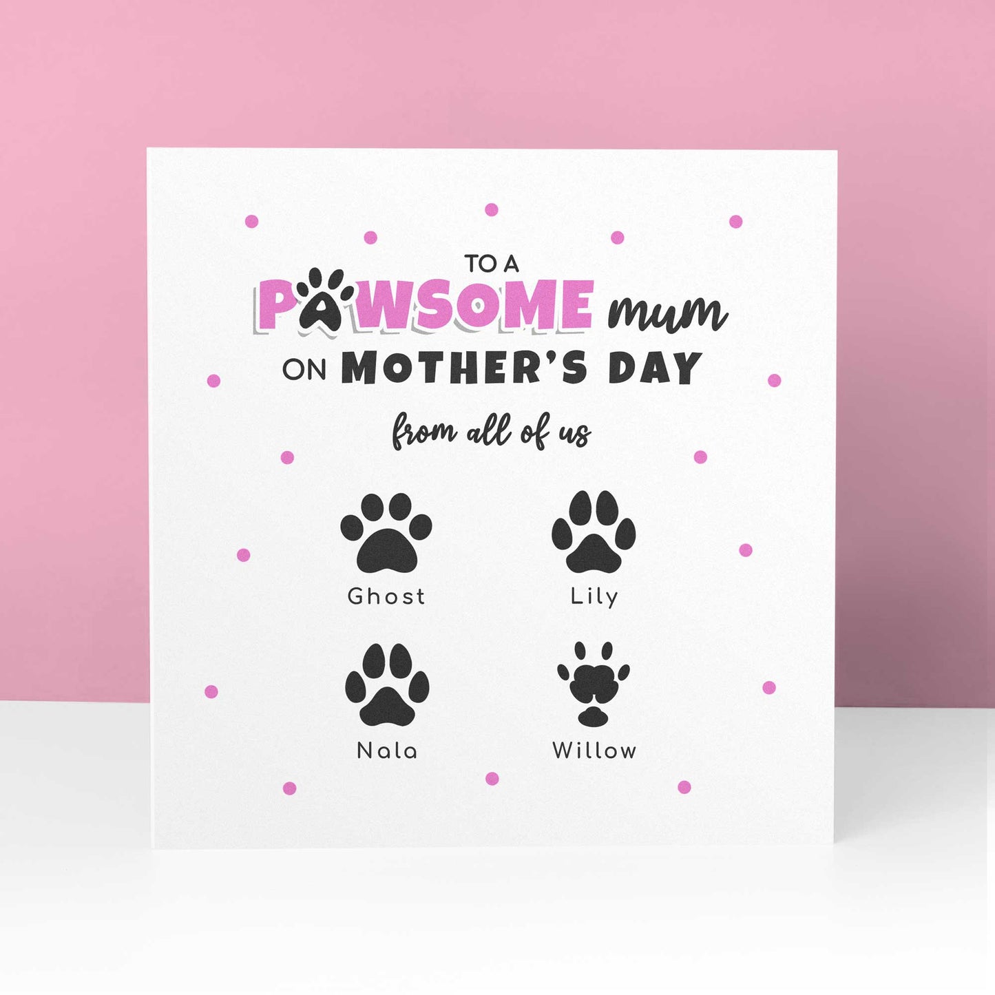 Personalised Pet Mum Mother’s Day Card – Paw Print Gift from Pets
