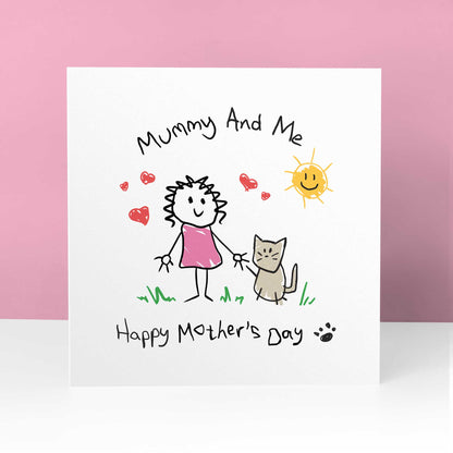 Cat Mum Mothers Day Card – Mummy & Me Card From the Cat