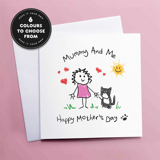 Cat Mum Mothers Day Card – Mummy & Me Card From the Cat