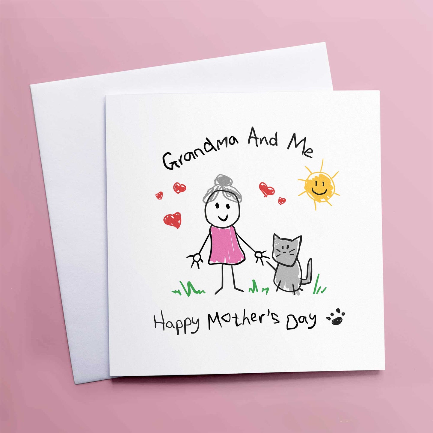 Cat Grandma Mother's Day Card – Personalised Cute Grandma & Me