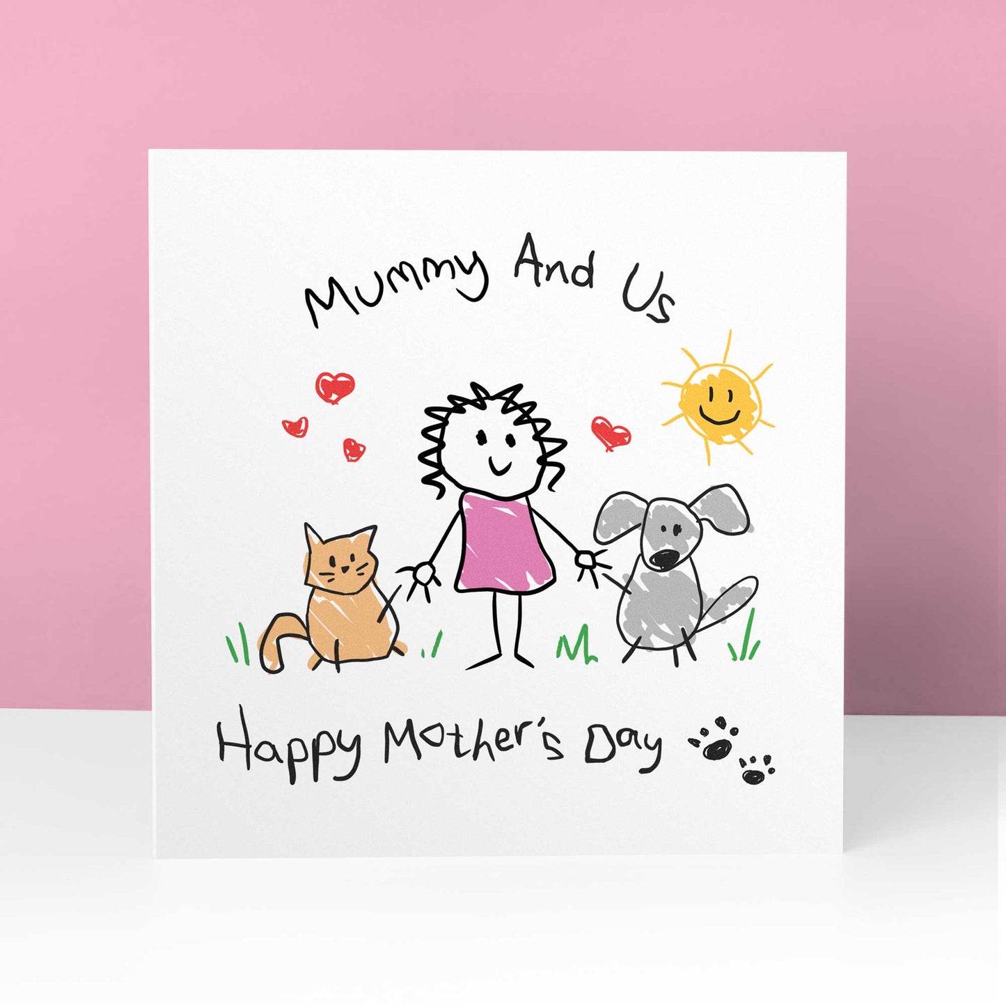 Mother’s Day Card From Pets – Personalised Dog & Cat - Mummy & Us
