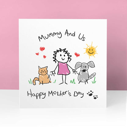 Mother’s Day Card From Pets – Personalised Dog & Cat - Mummy & Us