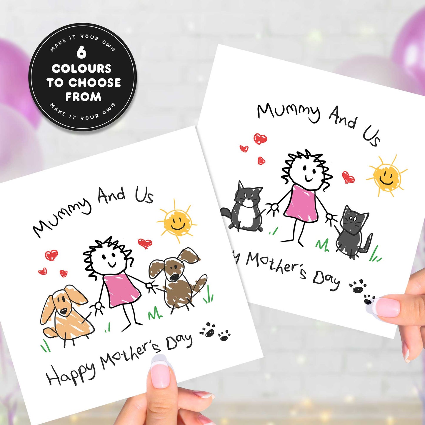 Mother’s Day Card From Pets – Personalised Dog & Cat - Mummy & Us