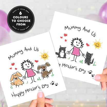 Mother’s Day Card From Pets – Personalised Dog & Cat - Mummy & Us