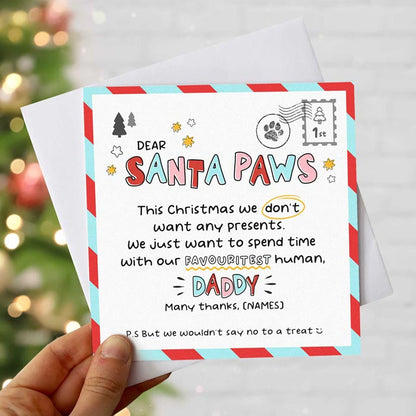 Pet Dad Santa Paws Christmas Card