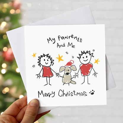 Dog Mum and Dad Christmas Card – My Dog Parents & Me