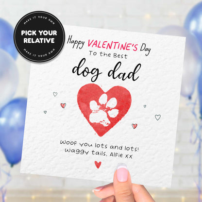 Dog Dad Valentines Card – Personalised Valentine’s Card From the Dog