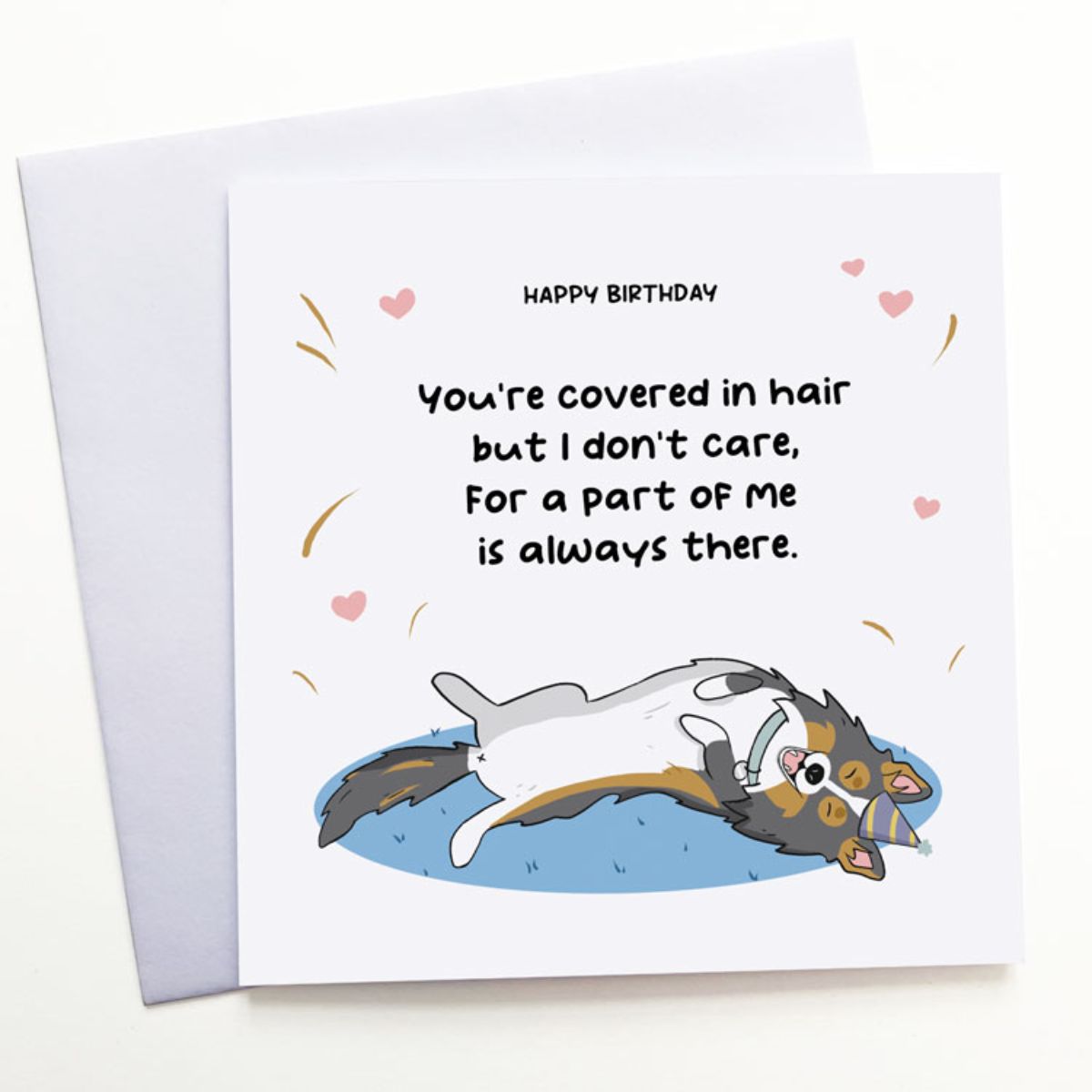Birthday card from the sheltie with envelope