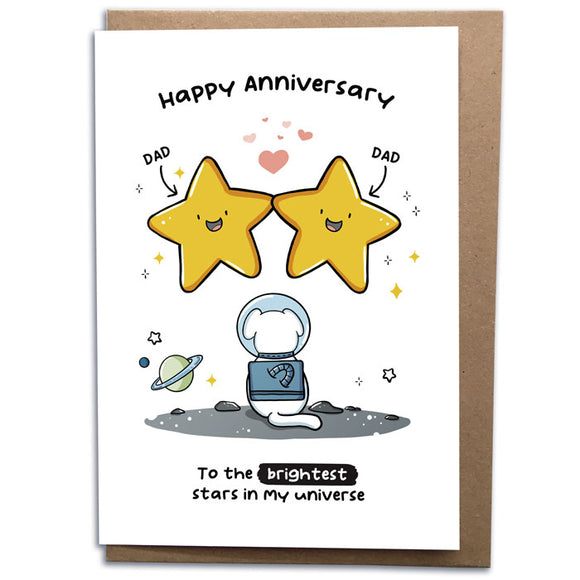 Brightest Stars - Dad And Dad Anniversary Card From the Dog