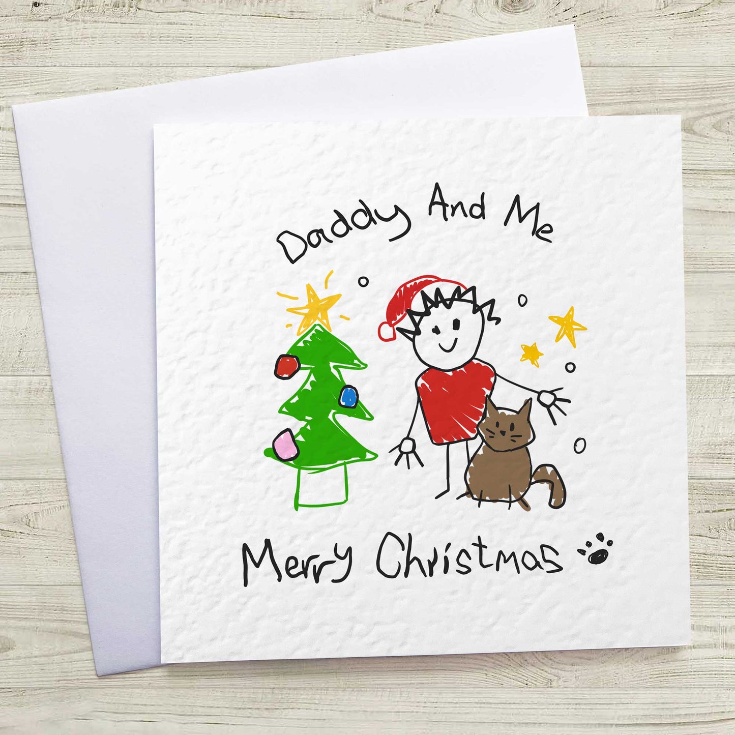 Cat Daddy And Me Christmas Tree Card