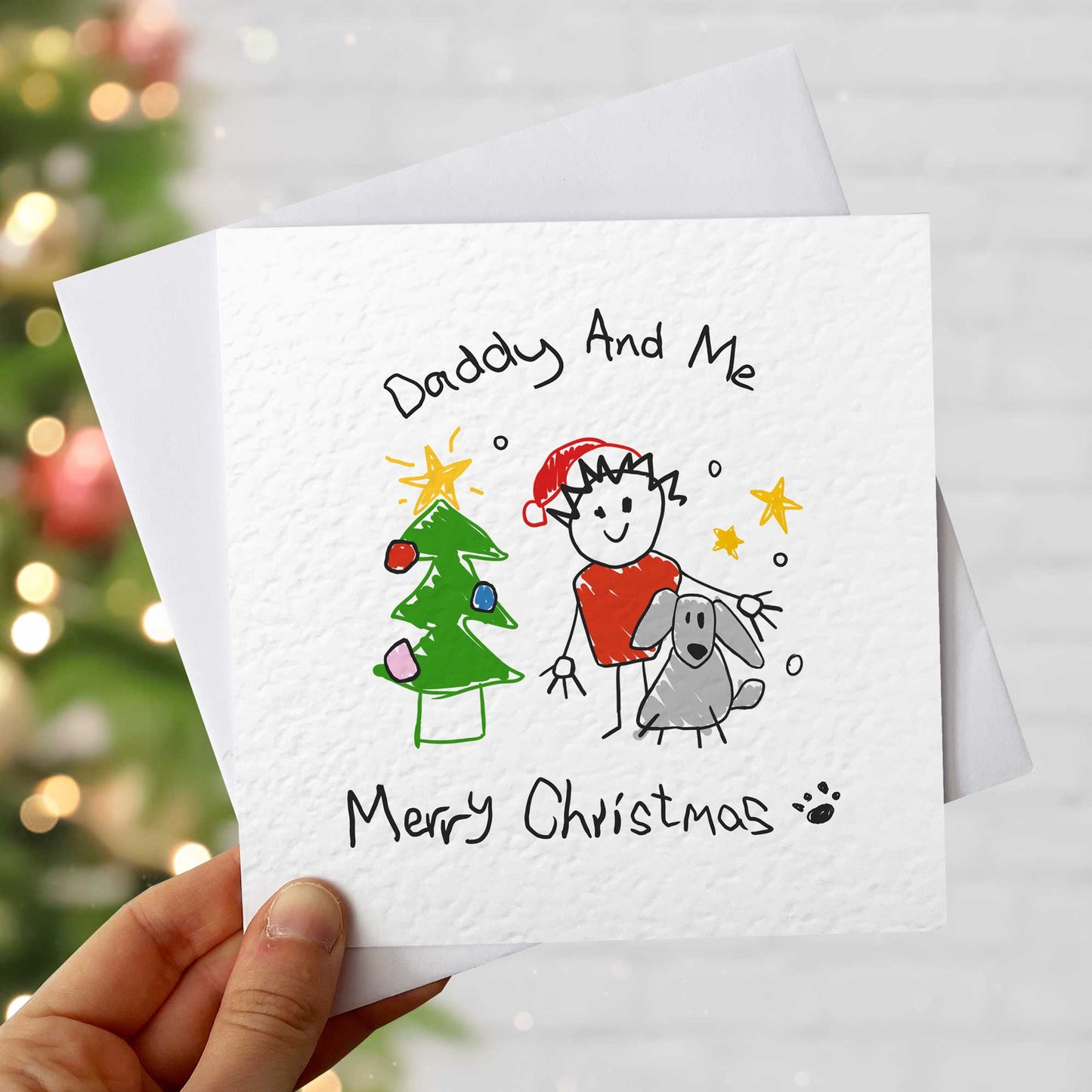 Dog Daddy And Me Christmas Tree Card