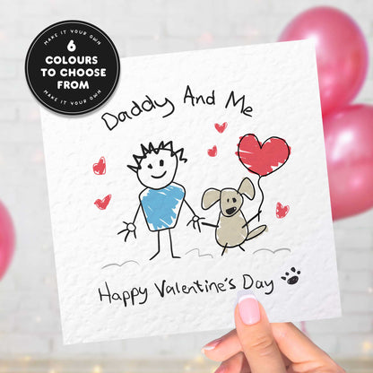 Dog Dad Valentines Card From Dog –  Personalised Daddy & Me Design