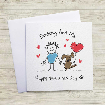 Dog Dad Valentines Card From Dog –  Personalised Daddy & Me Design