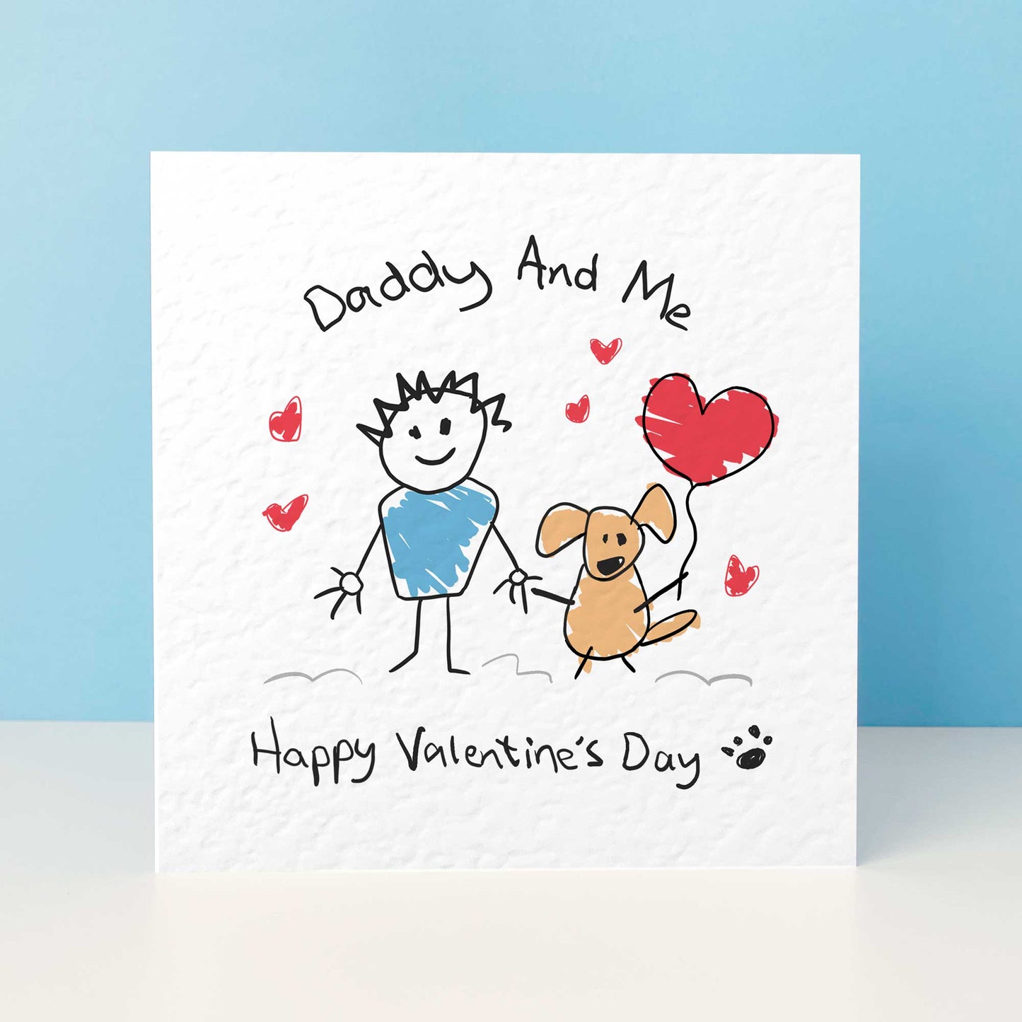 Dog Dad Valentines Card From Dog –  Personalised Daddy & Me Design