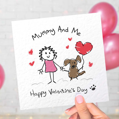 Dog Mum Valentines Card From Dog –  Personalised Mummy & Me Design