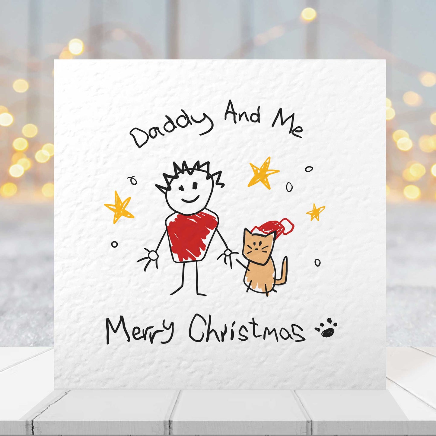 Christmas Card from the Cat to Dad – Personalised Daddy & Me
