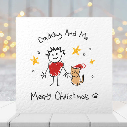 Christmas Card from the Cat to Dad – Personalised Daddy & Me
