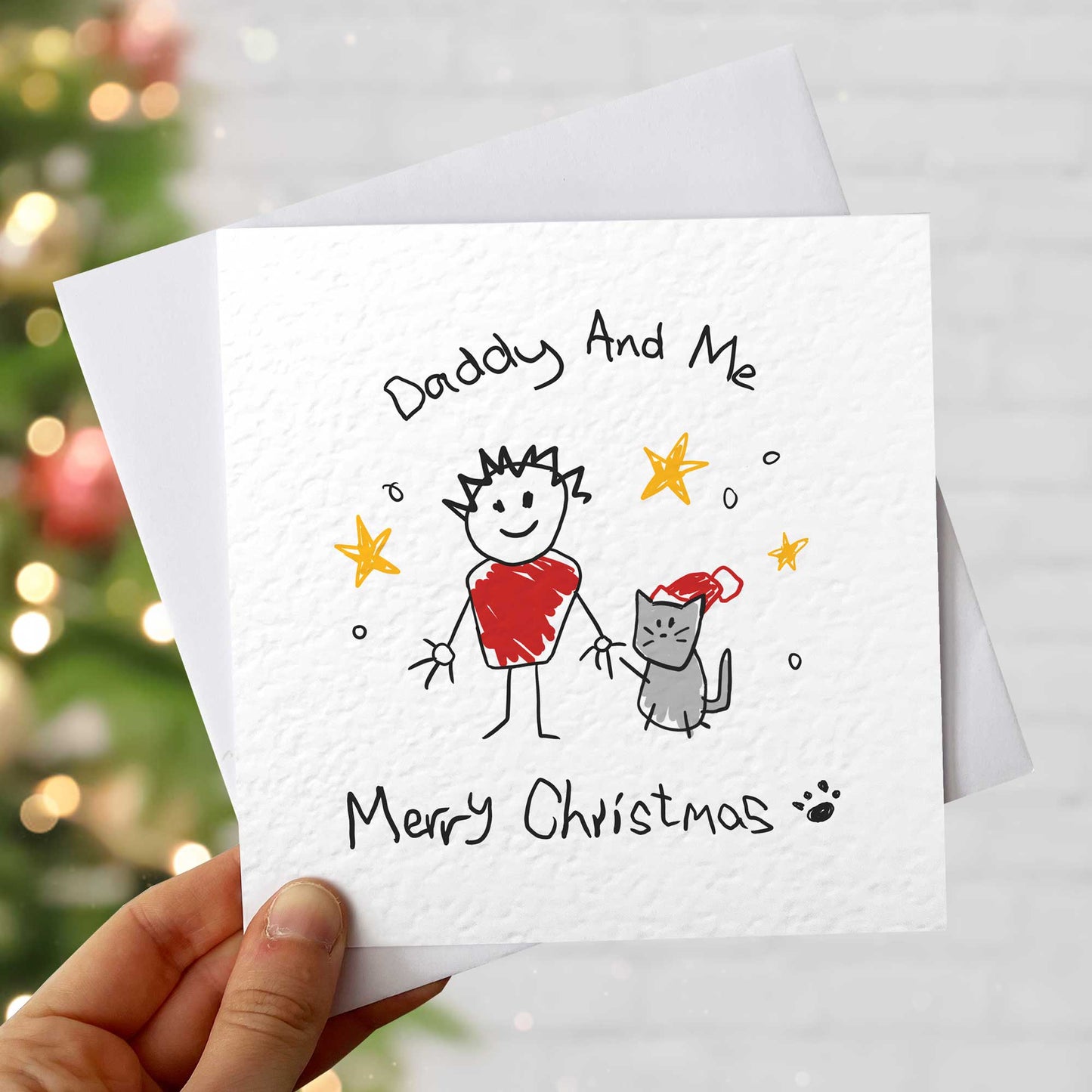 Christmas Card from the Cat to Dad – Personalised Daddy & Me