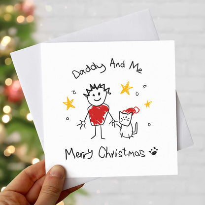 Christmas Card from the Cat to Dad – Personalised Daddy & Me