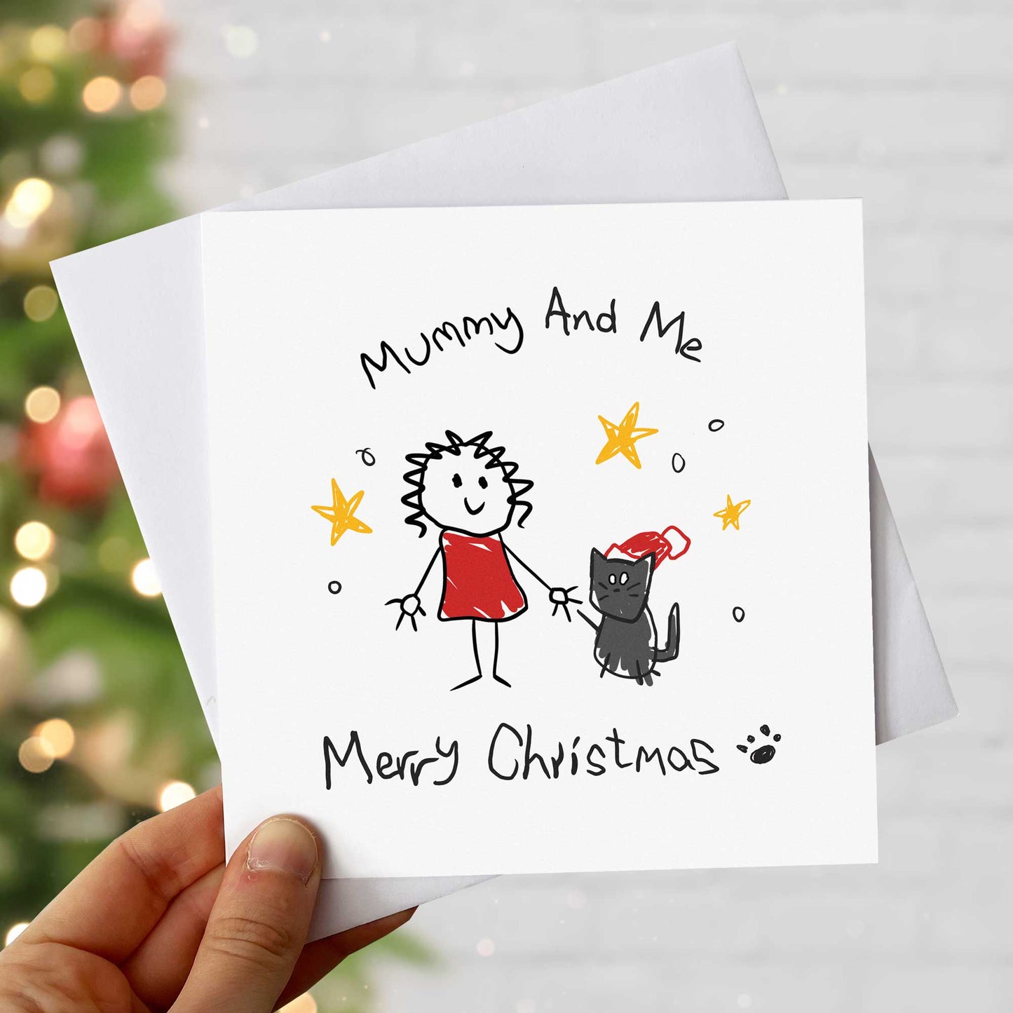 Personalised Cat Christmas Card – Mummy and Me from the Cat