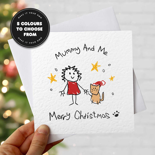 Personalised Cat Christmas Card – Mummy and Me from the Cat
