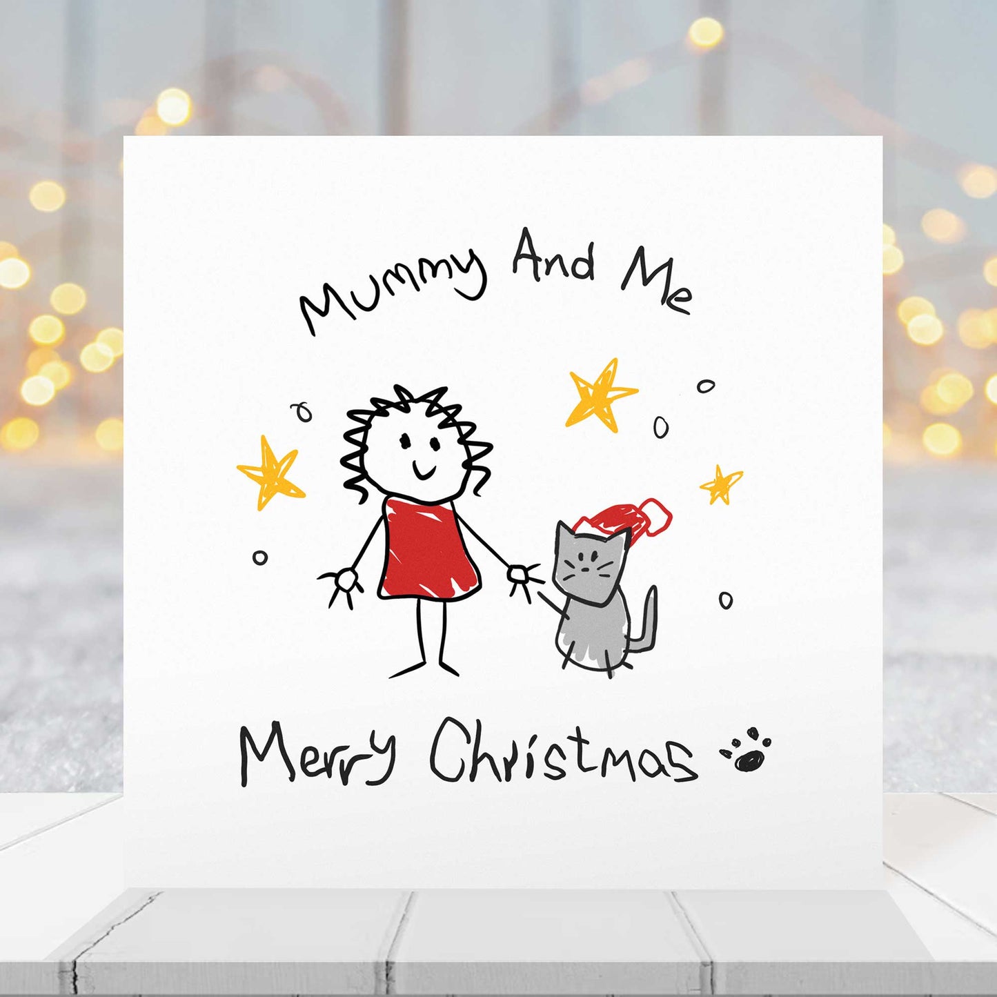 Personalised Cat Christmas Card – Mummy and Me from the Cat