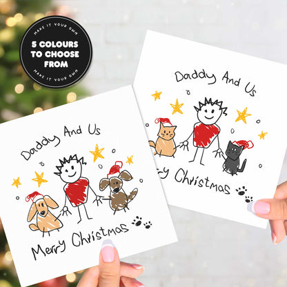 Christmas Card From Two Dogs For Dad – Personalised Daddy and Us